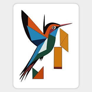 Geometric Hummingbird Magnet